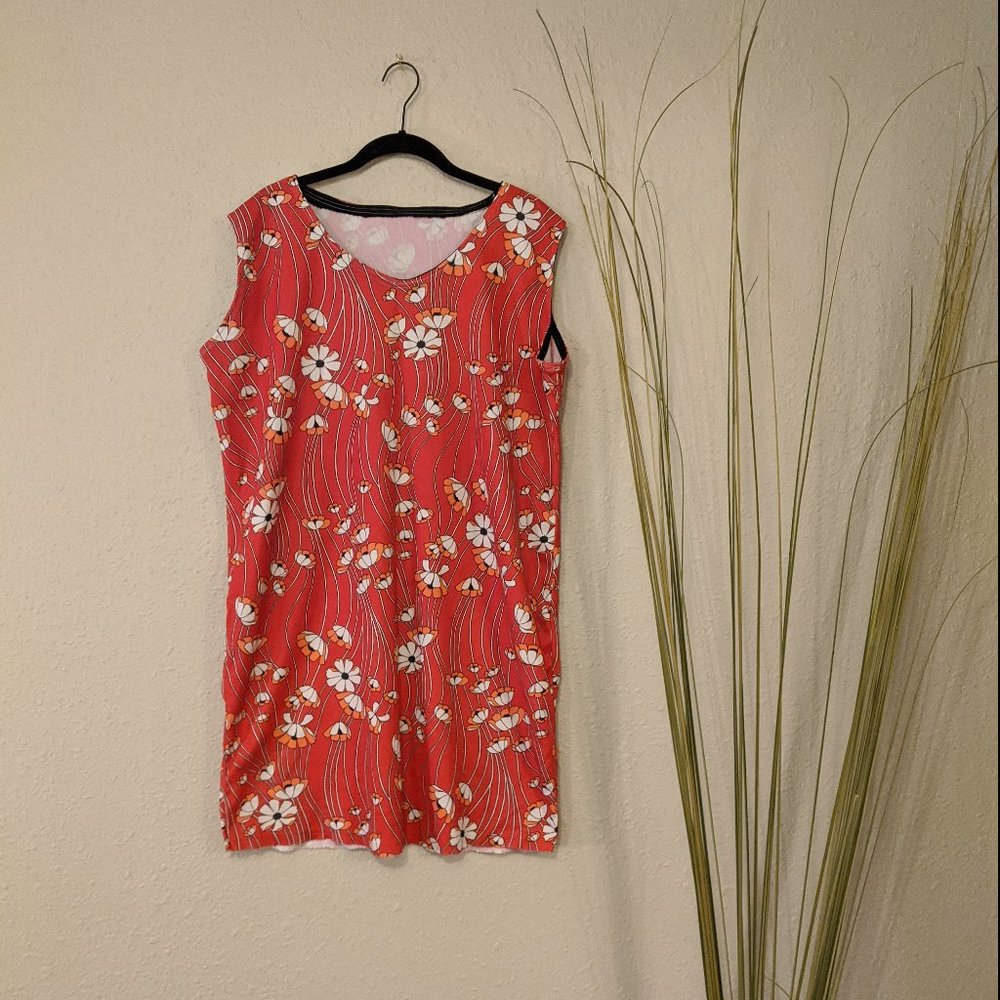 Vintage Red Flower Dress